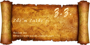 Zám Zalán névjegykártya