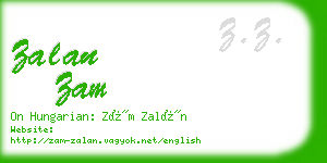 zalan zam business card